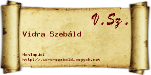 Vidra Szebáld névjegykártya